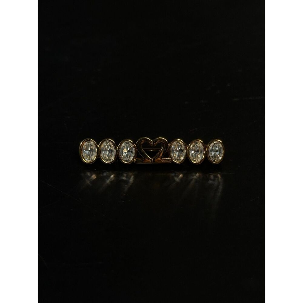 Vintage Gold Plated Heart Brooch 1.64" - Picture 1 of 11